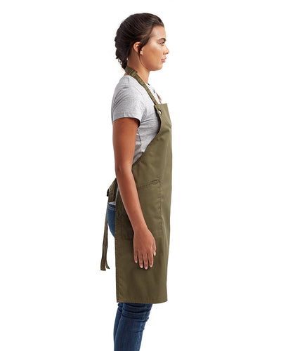 Artisan Collection by Reprime Unisex ‘Barley’ Contrast Stitch Sustainable Bib Apron