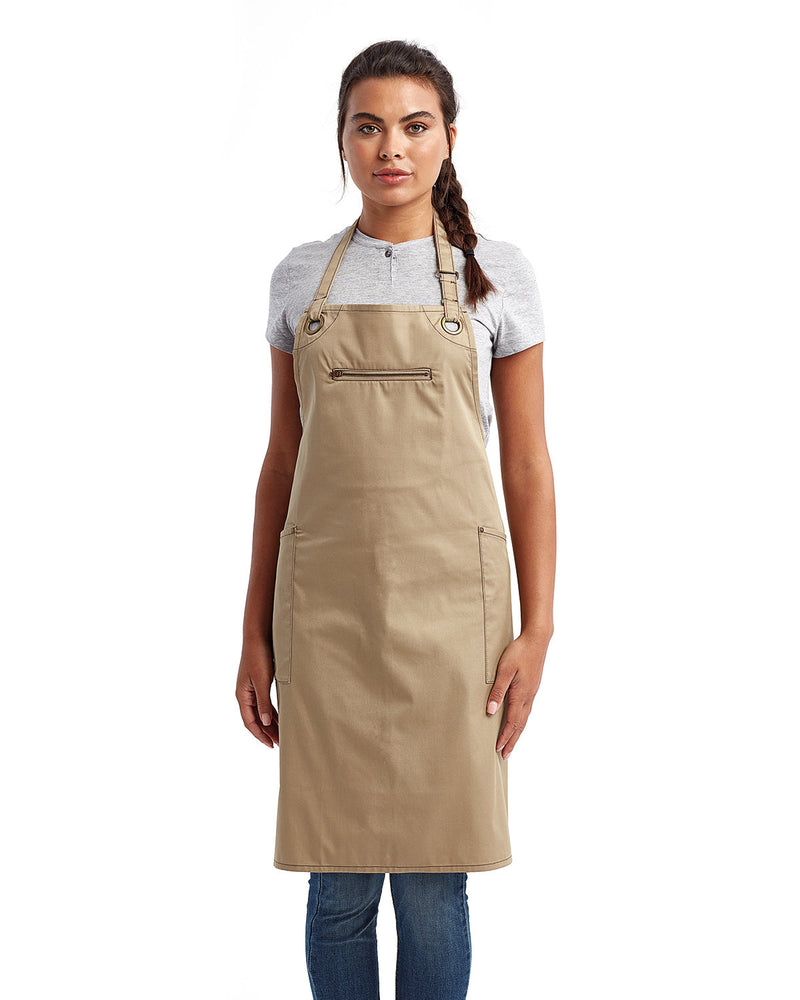 Artisan Collection by Reprime Unisex ‘Barley’ Contrast Stitch Sustainable Bib Apron