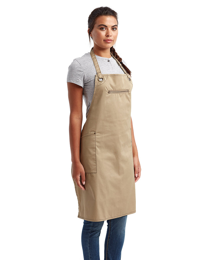 Artisan Collection by Reprime Unisex ‘Barley’ Contrast Stitch Sustainable Bib Apron Reprime