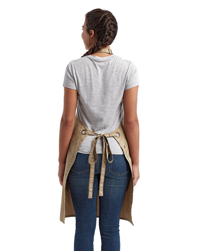 Artisan Collection by Reprime Unisex ‘Barley’ Contrast Stitch Sustainable Bib Apron