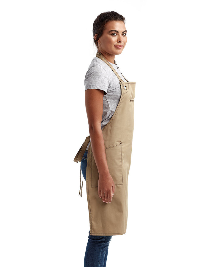 Artisan Collection by Reprime Unisex ‘Barley’ Contrast Stitch Sustainable Bib Apron Reprime
