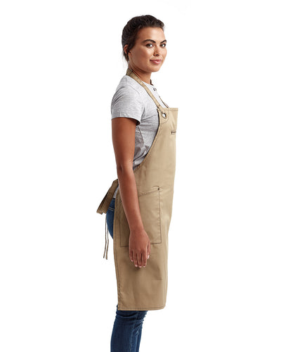 Artisan Collection by Reprime Unisex ‘Barley’ Contrast Stitch Sustainable Bib Apron