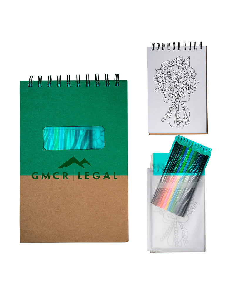 Prime Line Notebook With Colored Pencils