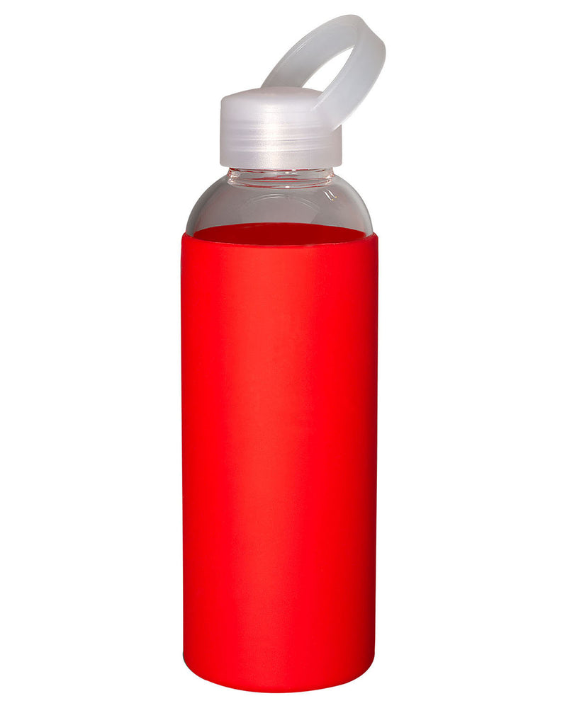 Prime Line 18oz Glass Bottle With Color Silicone Sleeve