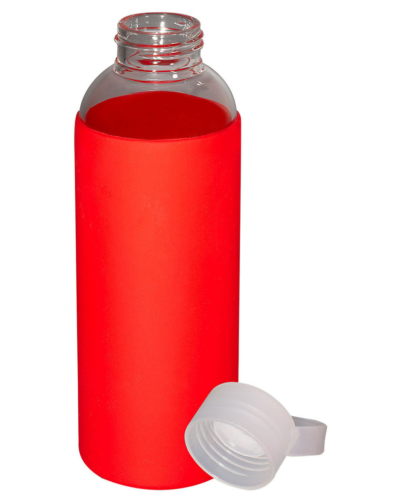 Prime Line 18oz Glass Bottle With Color Silicone Sleeve