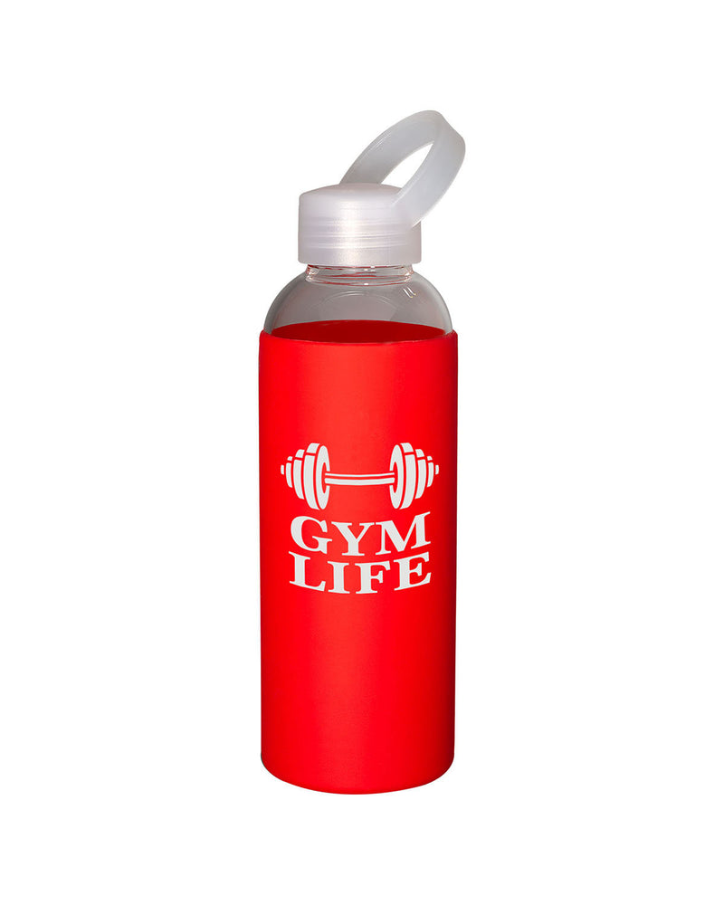 Prime Line 18oz Glass Bottle With Color Silicone Sleeve