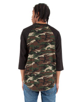 Shaka Wear Adult 8.9 oz., 3/4-Sleeve Camo Raglan T-Shirt Shaka Wear