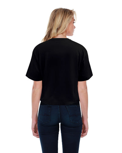 StarTee Ladies' Boyfriend Crop T-Shirt