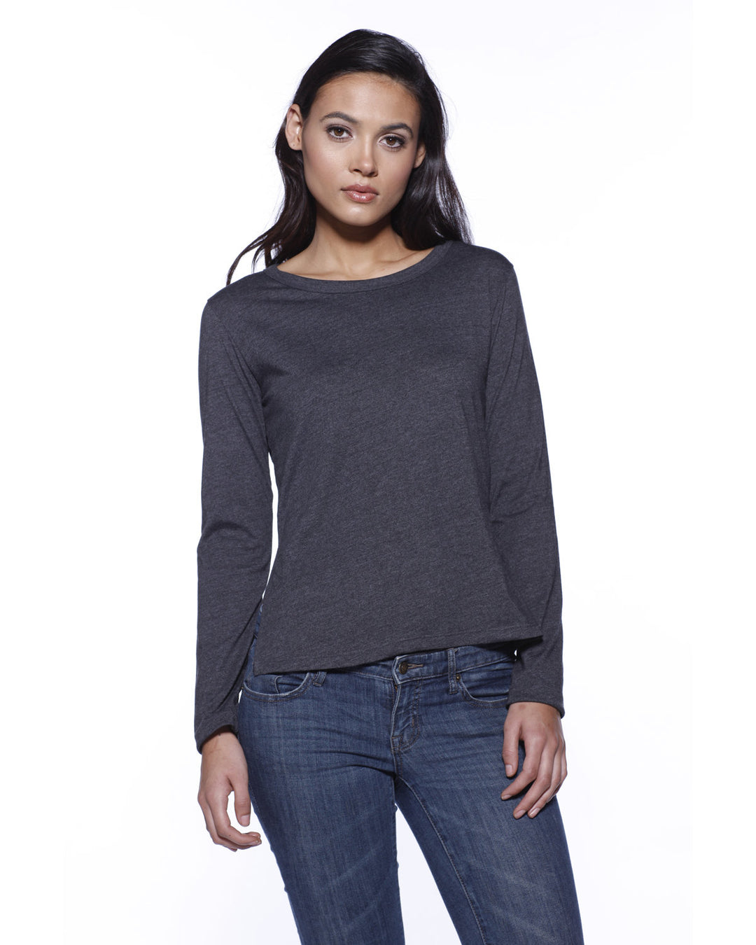 StarTee Ladies' CVC High Low Long-Sleeve T-Shirt StarTee