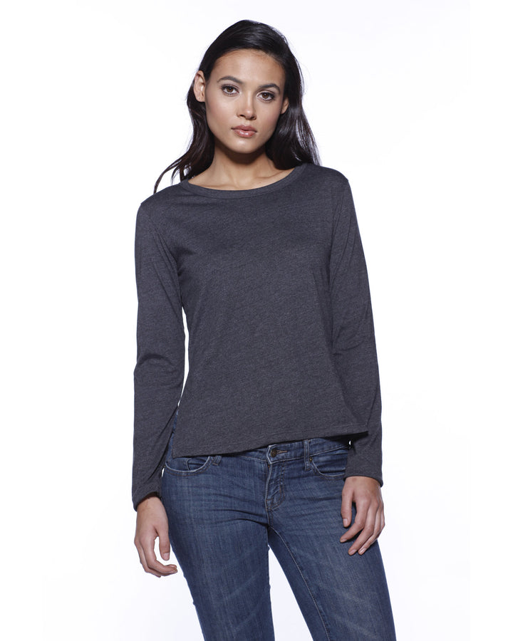 StarTee Ladies' CVC High Low Long-Sleeve T-Shirt StarTee
