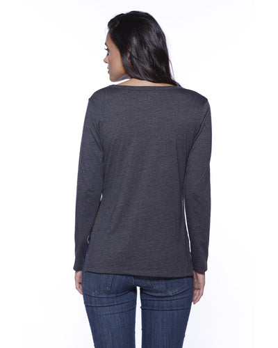StarTee Ladies' CVC High Low Long-Sleeve T-Shirt