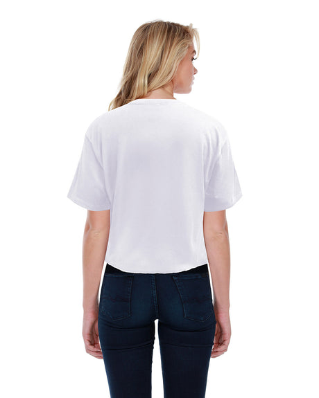 StarTee Ladies' Boyfriend Crop T-Shirt StarTee