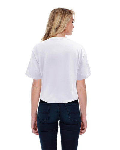 StarTee Ladies' Boyfriend Crop T-Shirt