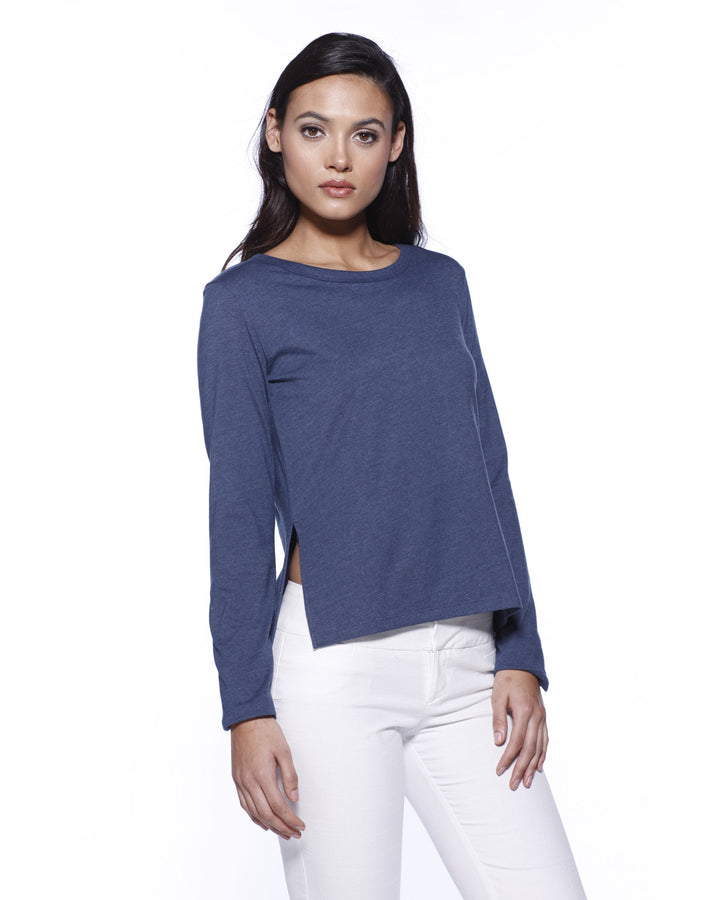 StarTee Ladies' CVC High Low Long-Sleeve T-Shirt StarTee
