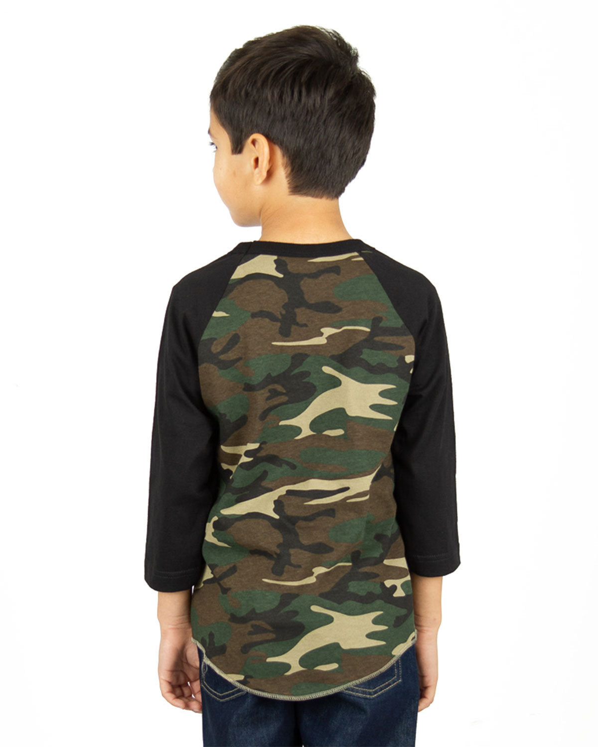 Shaka Wear Youth 6 oz., 3/4-Sleeve Camo Raglan T-Shirt Shaka Wear