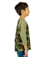 Shaka Wear Youth 6 oz., 3/4-Sleeve Camo Raglan T-Shirt Shaka Wear