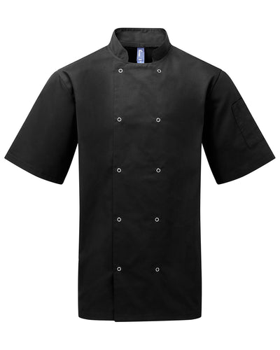 Artisan Collection by Reprime Unisex Studded Front Short-Sleeve Chef's Jacket