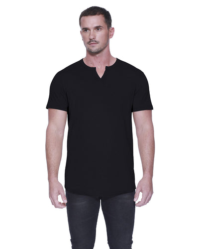 StarTee Men's Cotton/Modal Slit V-Neck