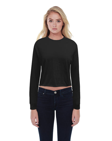 StarTee Ladies' Boyfriend Long Sleeve Crop T-Shirt StarTee
