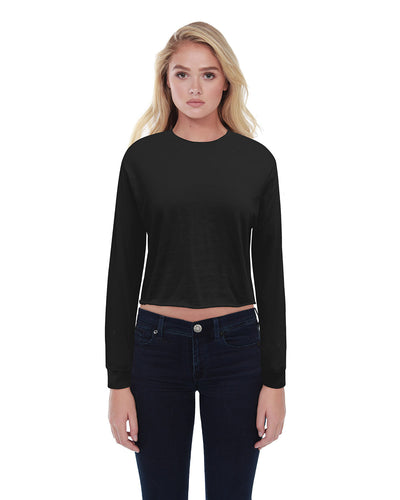 StarTee Ladies' Boyfriend Long Sleeve Crop T-Shirt