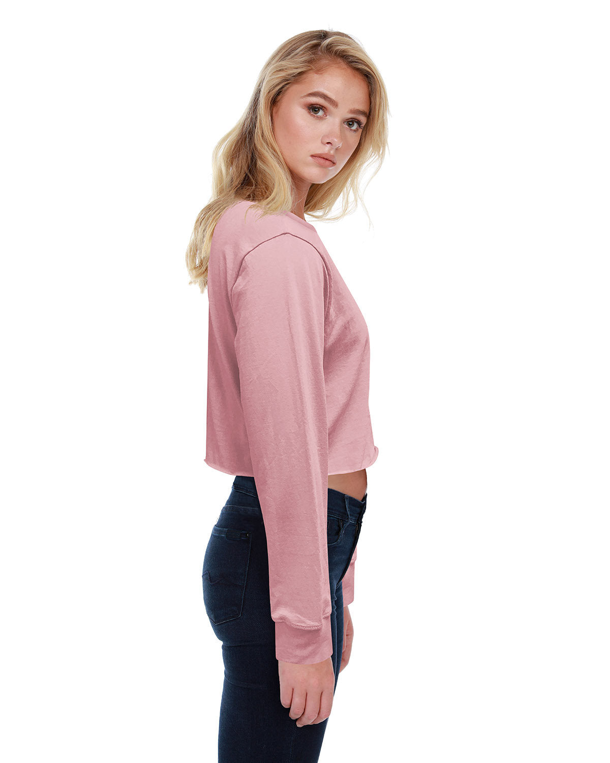 StarTee Ladies' Boyfriend Long Sleeve Crop T-Shirt StarTee