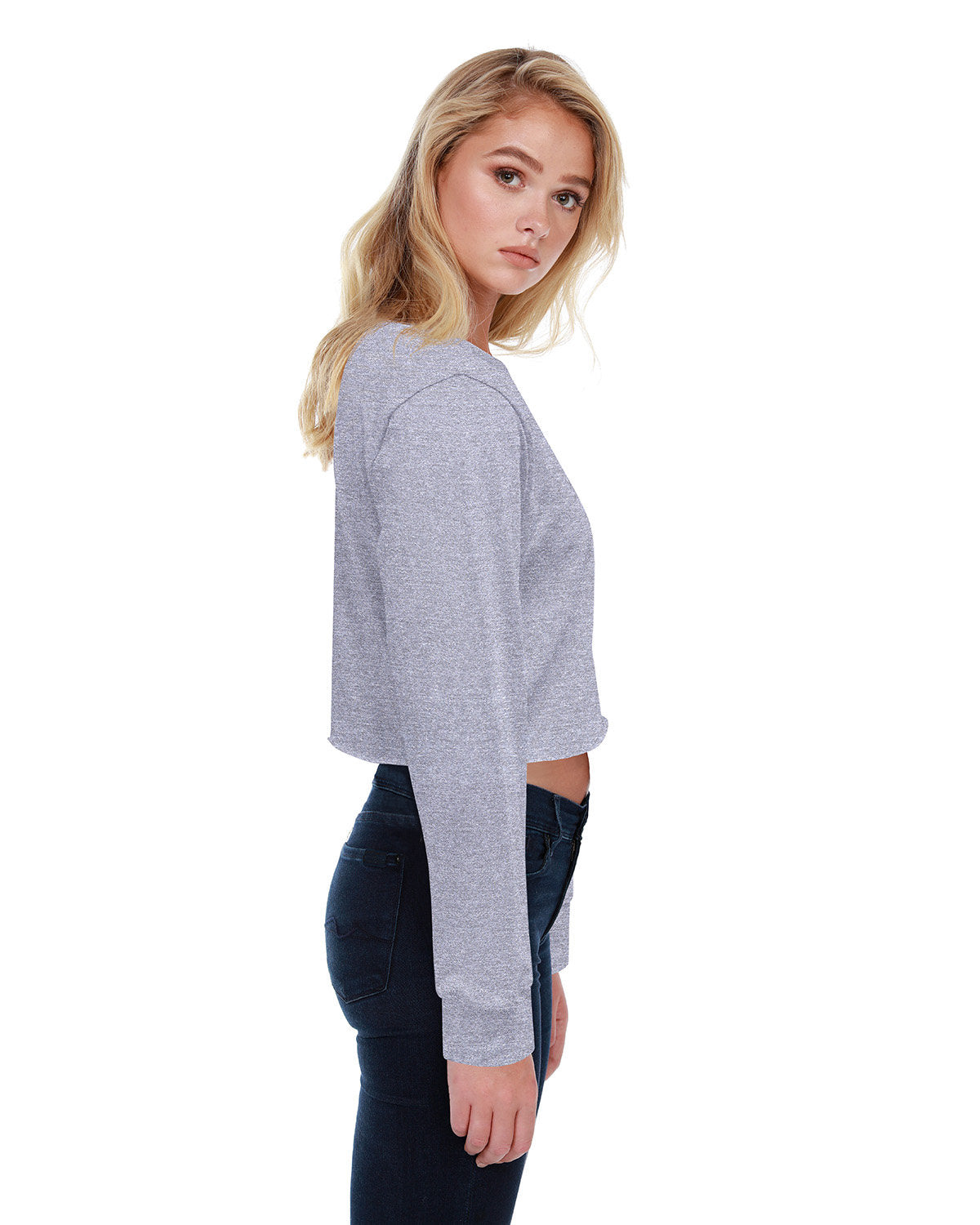 StarTee Ladies' Boyfriend Long Sleeve Crop T-Shirt StarTee