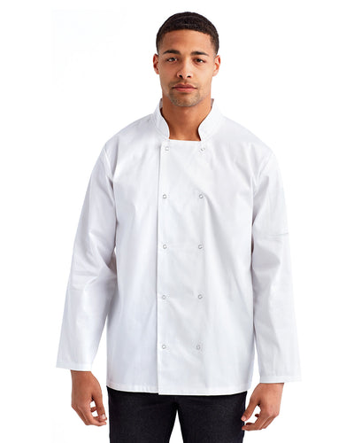 Artisan Collection by Reprime Unisex Studded Front Long-Sleeve Chef's Jacket