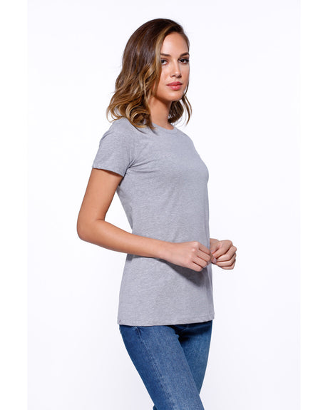 StarTee Ladies' Cotton Crew Neck T-shirt Womens Apparel Shirts & Tops