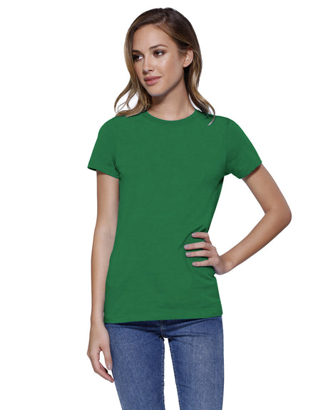 StarTee Ladies' Cotton Crew Neck T-shirt Womens Apparel Shirts & Tops