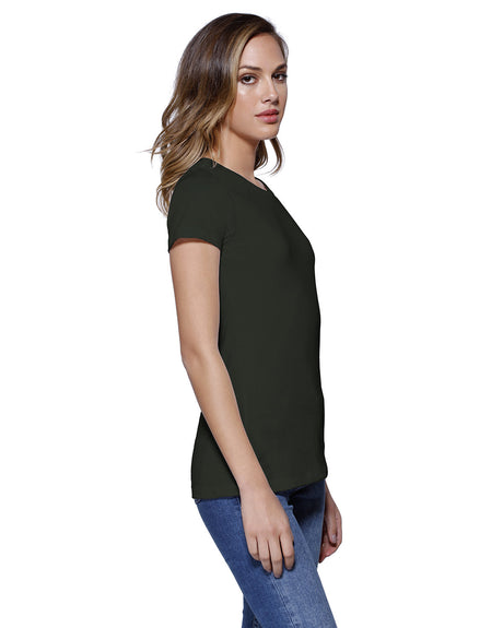StarTee Ladies' Cotton Crew Neck T-shirt Womens Apparel Shirts & Tops