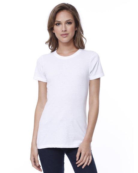 StarTee Ladies' Cotton Crew Neck T-shirt Womens Apparel Shirts & Tops