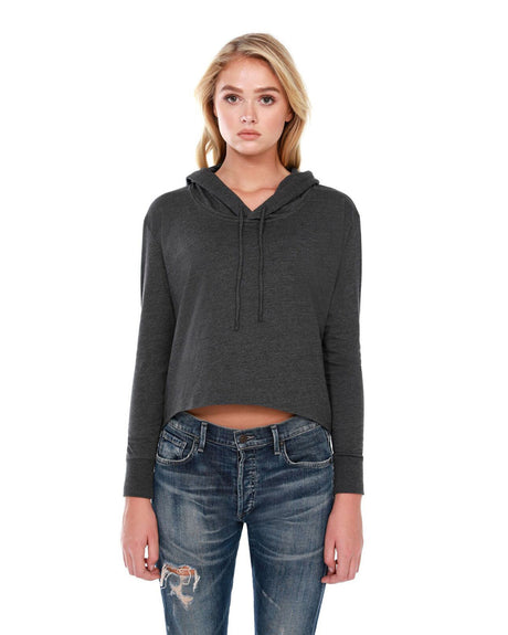 StarTee Ladies' 4.3 oz., CVC Cropped Hoodie T-Shirt StarTee