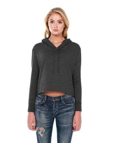 StarTee Ladies' 4.3 oz., CVC Cropped Hoodie T-Shirt