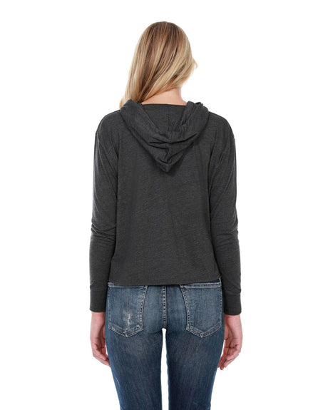 StarTee Ladies' 4.3 oz., CVC Cropped Hoodie T-Shirt StarTee