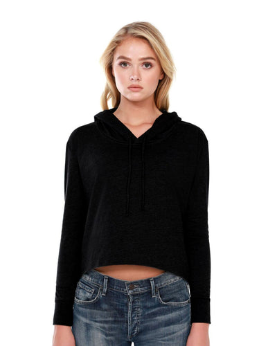 StarTee Ladies' 4.3 oz., CVC Cropped Hoodie T-Shirt