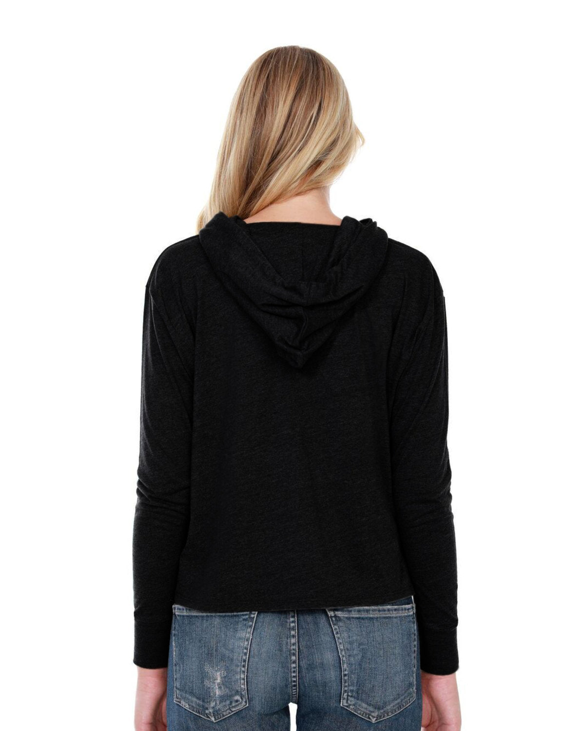 StarTee Ladies' 4.3 oz., CVC Cropped Hoodie T-Shirt StarTee