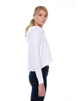 StarTee Ladies' 4.3 oz., CVC Cropped Hoodie T-Shirt StarTee