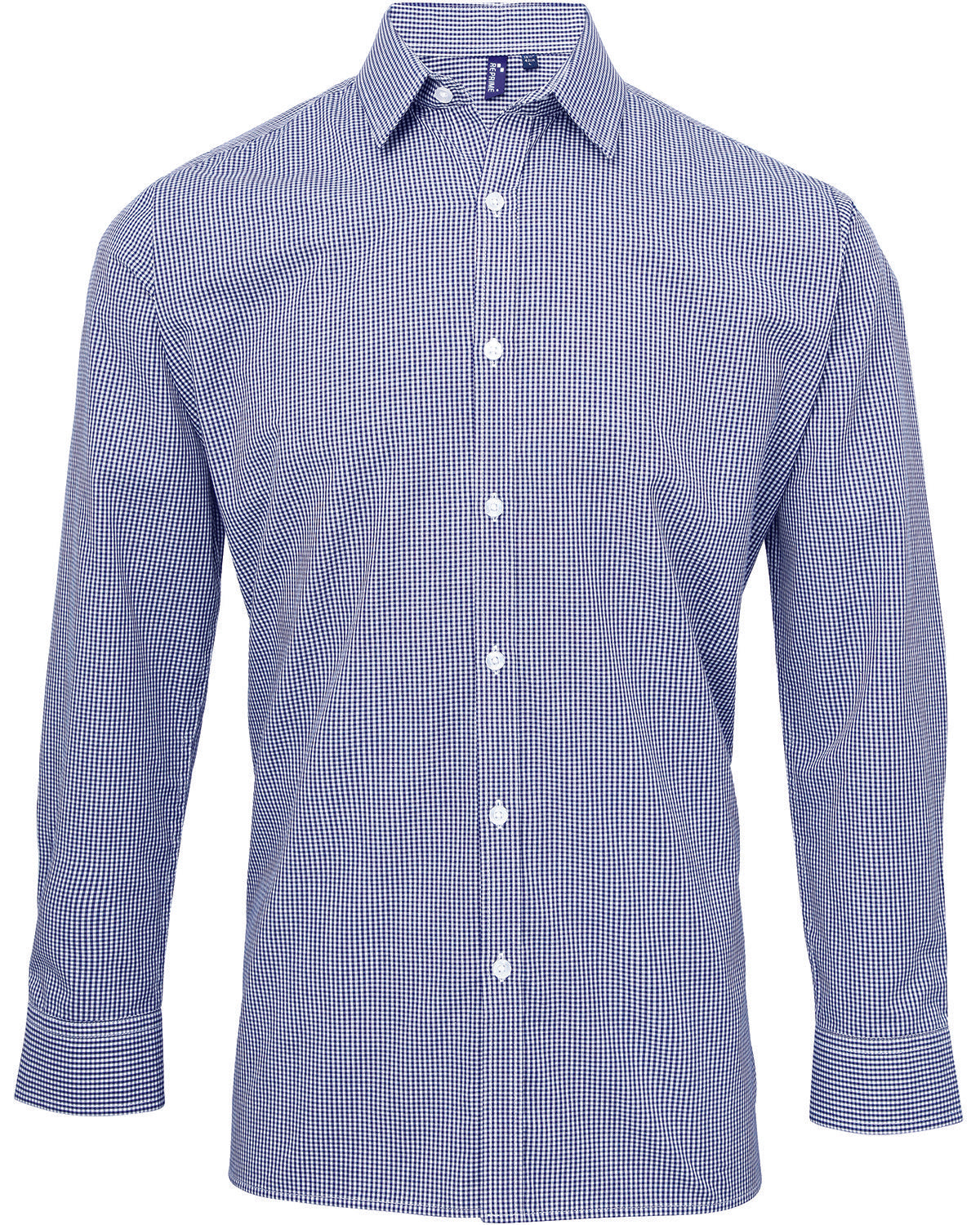 Artisan Collection by Reprime Men's Microcheck Gingham Long-Sleeve Cotton Shirt Reprime