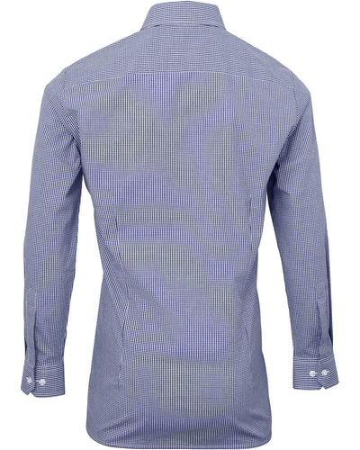 Artisan Collection by Reprime Men's Microcheck Gingham Long-Sleeve Cotton Shirt