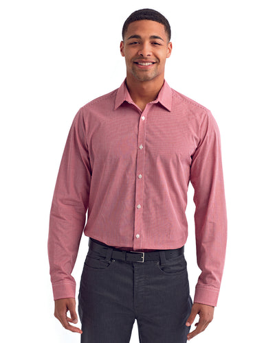 Artisan Collection by Reprime Men's Microcheck Gingham Long-Sleeve Cotton Shirt