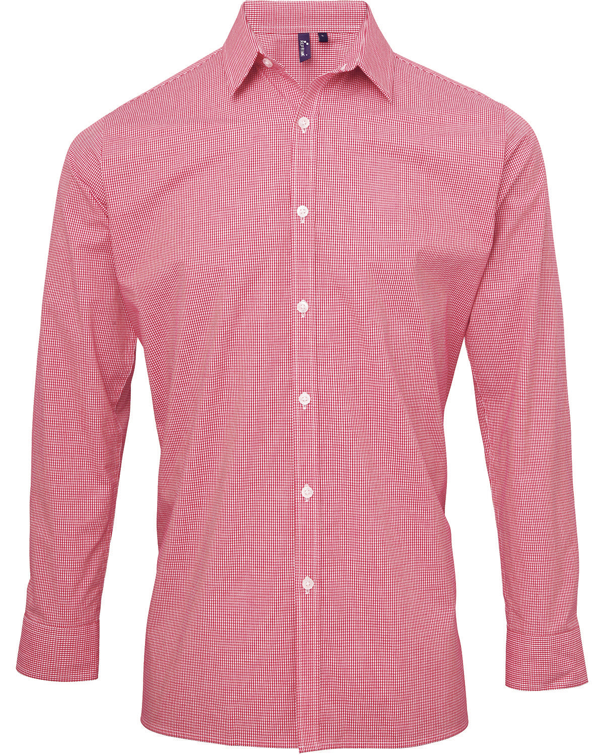 Artisan Collection by Reprime Men's Microcheck Gingham Long-Sleeve Cotton Shirt Reprime