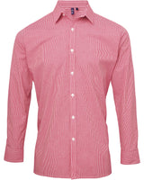 Artisan Collection by Reprime Men's Microcheck Gingham Long-Sleeve Cotton Shirt Reprime