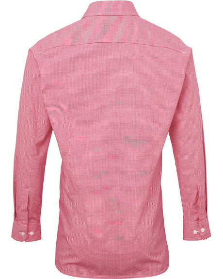 Artisan Collection by Reprime Men's Microcheck Gingham Long-Sleeve Cotton Shirt Reprime