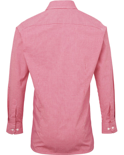 Artisan Collection by Reprime Men's Microcheck Gingham Long-Sleeve Cotton Shirt