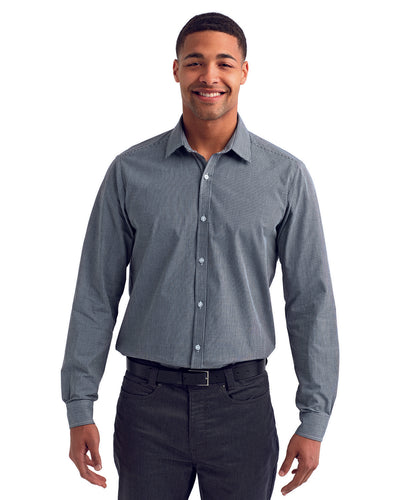 Artisan Collection by Reprime Men's Microcheck Gingham Long-Sleeve Cotton Shirt