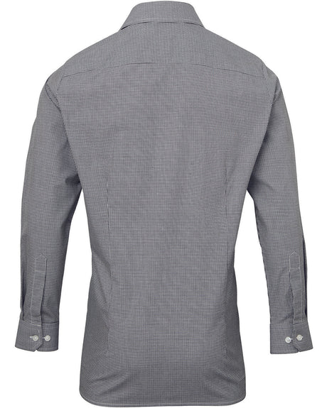 Artisan Collection by Reprime Men's Microcheck Gingham Long-Sleeve Cotton Shirt Reprime