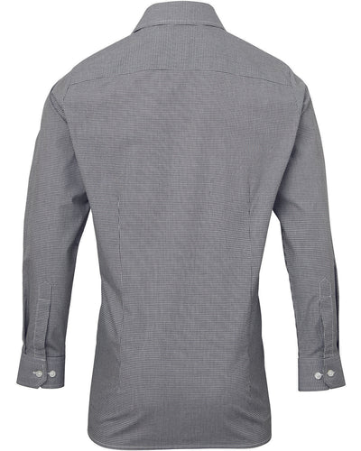 Artisan Collection by Reprime Men's Microcheck Gingham Long-Sleeve Cotton Shirt