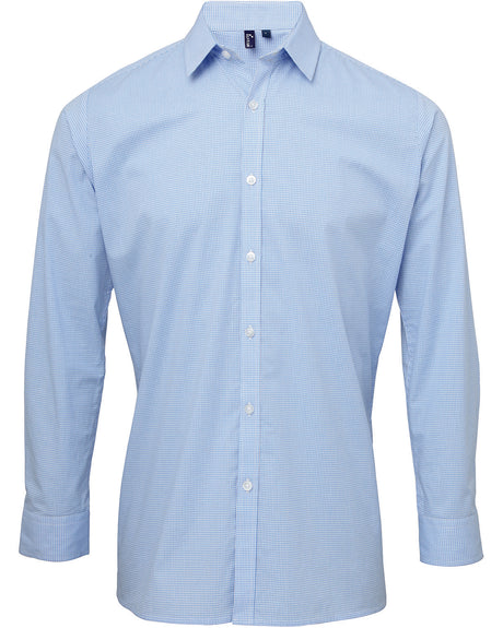 Artisan Collection by Reprime Men's Microcheck Gingham Long-Sleeve Cotton Shirt Reprime