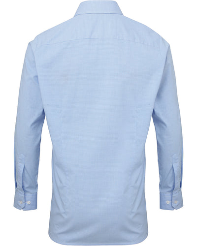 Artisan Collection by Reprime Men's Microcheck Gingham Long-Sleeve Cotton Shirt