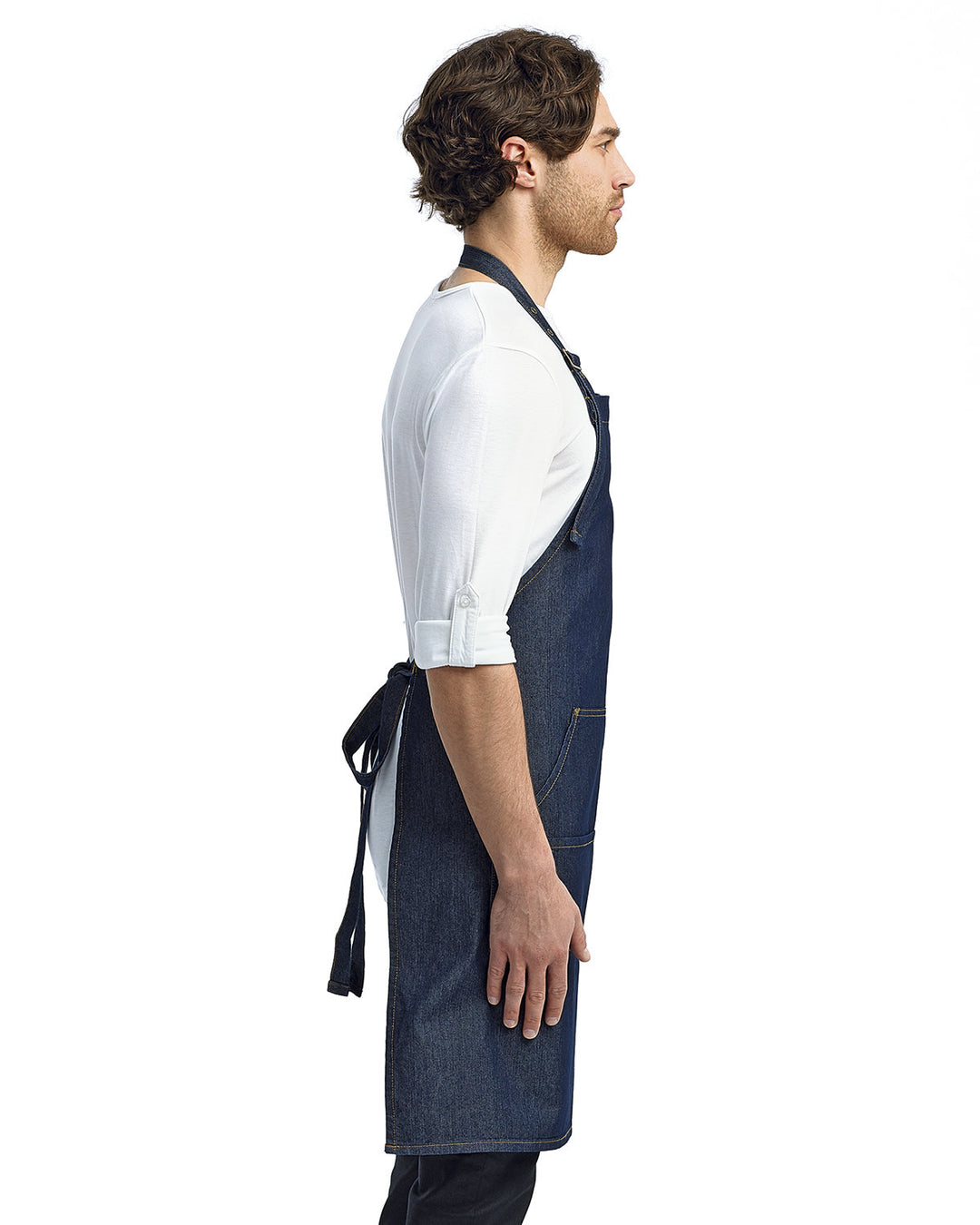 Artisan Collection by Reprime Unisex Jeans Stitch Denim Bib Apron Reprime